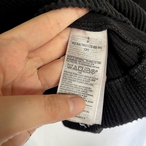 Gap Body black v-neck ribbed knit sweater pullover women's size small cotton - Picture 5 of 7